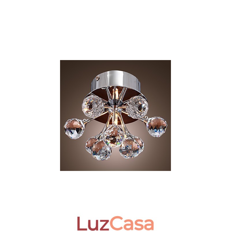 Mini estilo moderno e contemporâneo de cristal cromado metal embutido