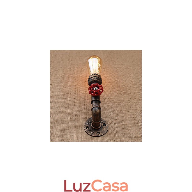 Nostalgia Simple Water Pipe Decorativo Pequeno Luminária de Parede Luz de Parede