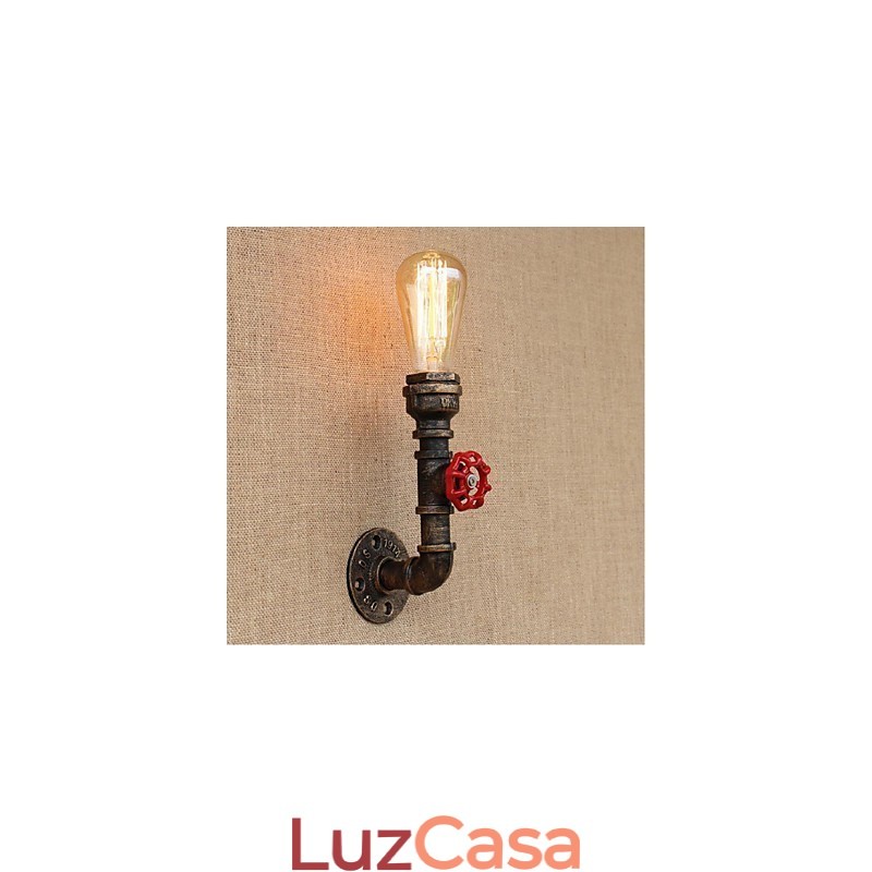 Nostalgia Simple Water Pipe Decorativo Pequeno Luminária de Parede Luz de Parede