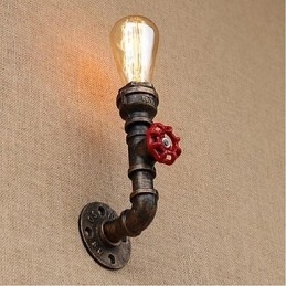 Nostalgia Simple Water Pipe Decorativo Pequeno Luminária de Parede Luz de Parede