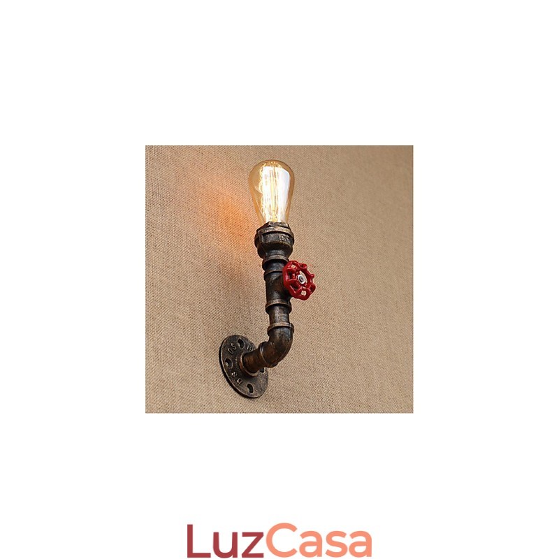 Nostalgia Simple Water Pipe Decorativo Pequeno Luminária de Parede Luz de Parede
