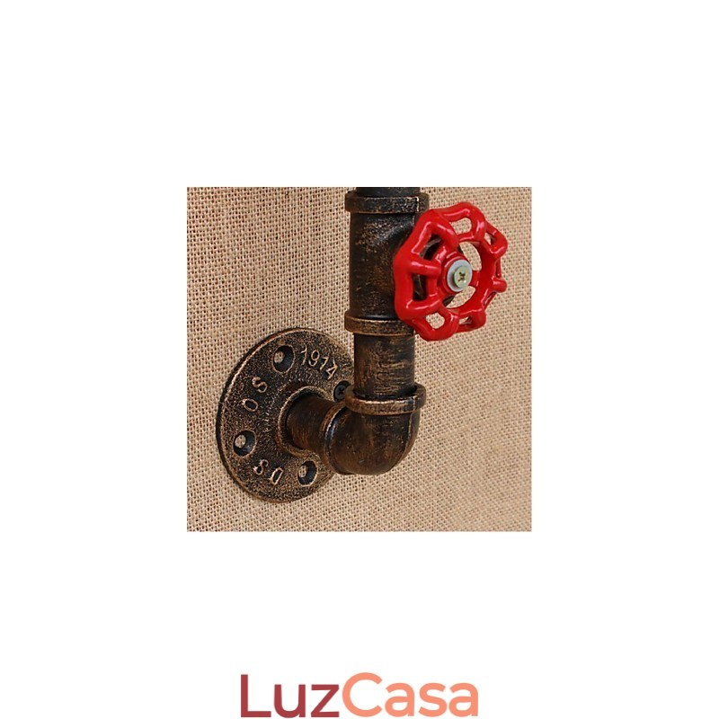 Nostalgia Simple Water Pipe Decorativo Pequeno Luminária de Parede Luz de Parede