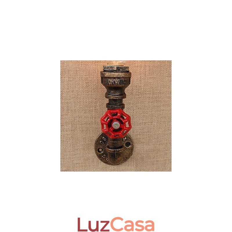 Nostalgia Simple Water Pipe Decorativo Pequeno Luminária de Parede Luz de Parede