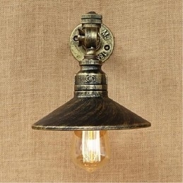 Pintura rústica de chalé para arandelas de parede com luz ambiente