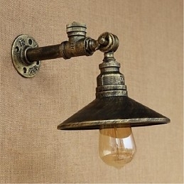 Pintura rústica de chalé para arandelas de parede com luz ambiente