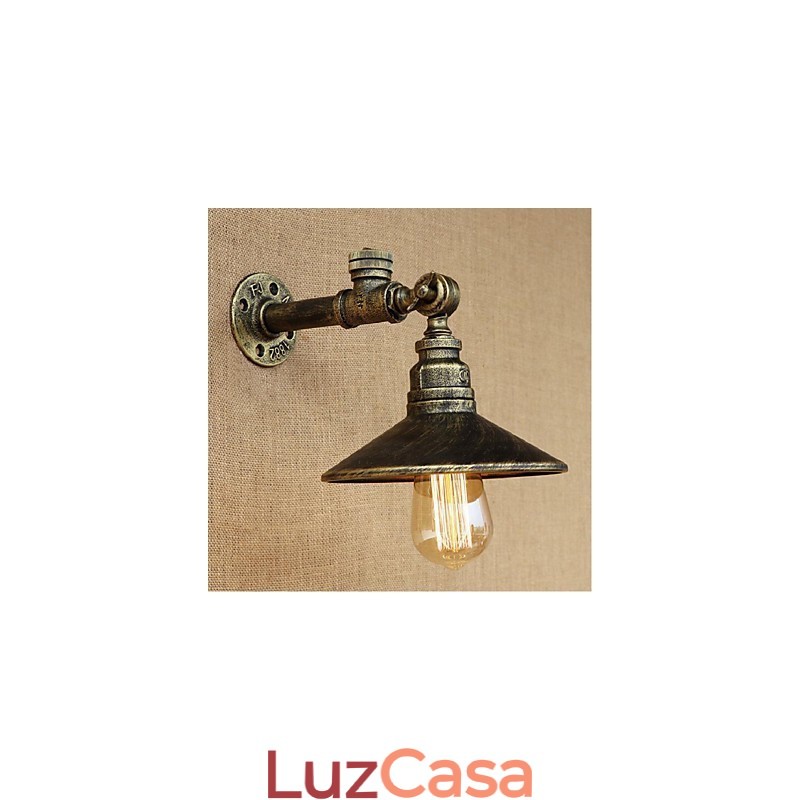 Pintura rústica de chalé para arandelas de parede com luz ambiente