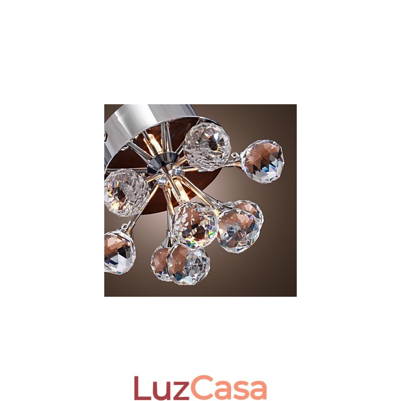 Mini estilo moderno e contemporâneo de cristal cromado metal embutido