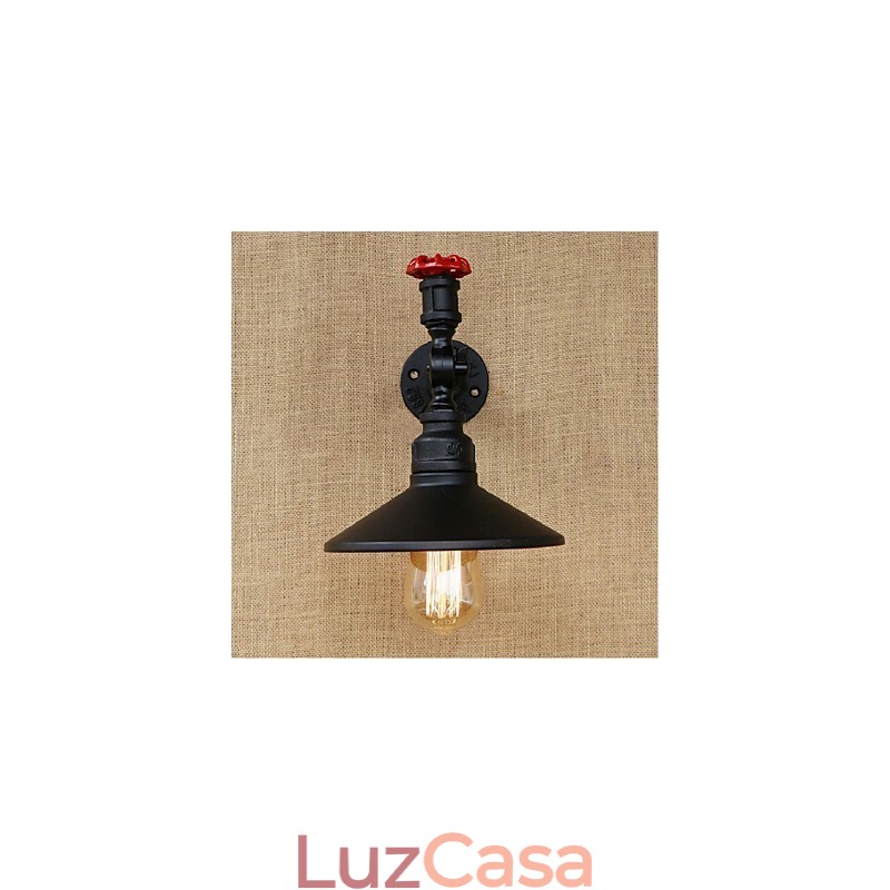 Pintura rústica de chalé para arandelas de parede com luz ambiente, luminária de parede preta