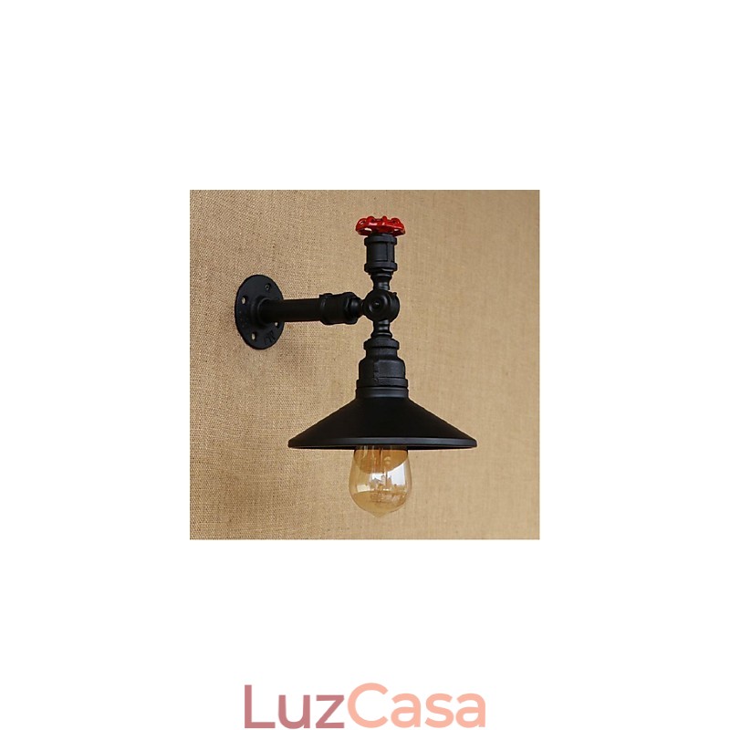 Pintura rústica de chalé para arandelas de parede com luz ambiente, luminária de parede preta