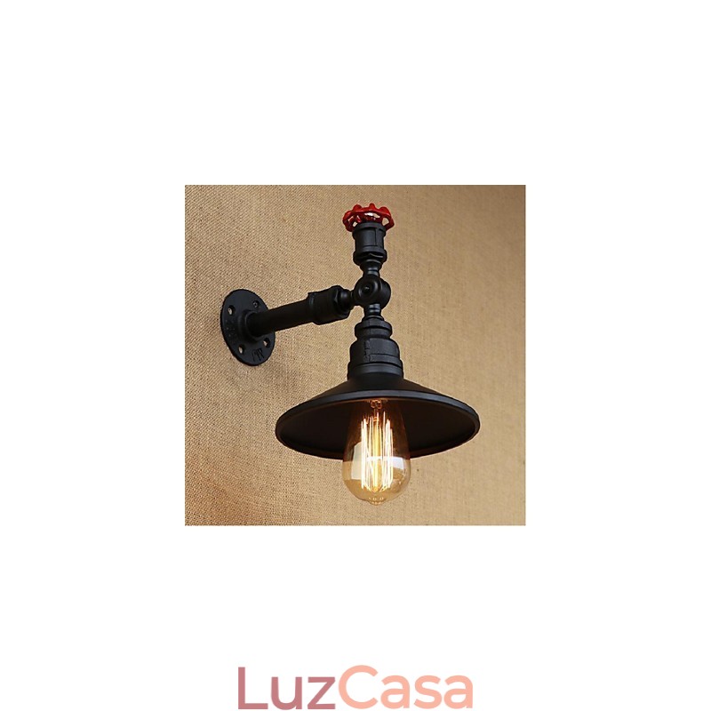 Pintura rústica de chalé para arandelas de parede com luz ambiente, luminária de parede preta