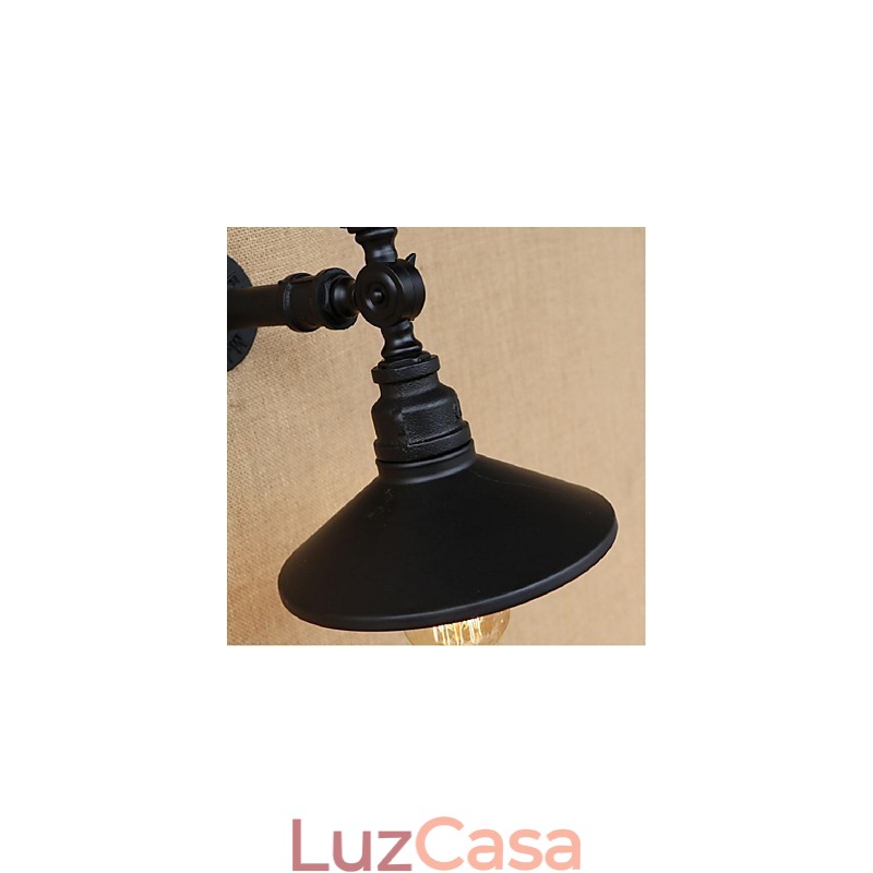 Pintura rústica de chalé para arandelas de parede com luz ambiente, luminária de parede preta