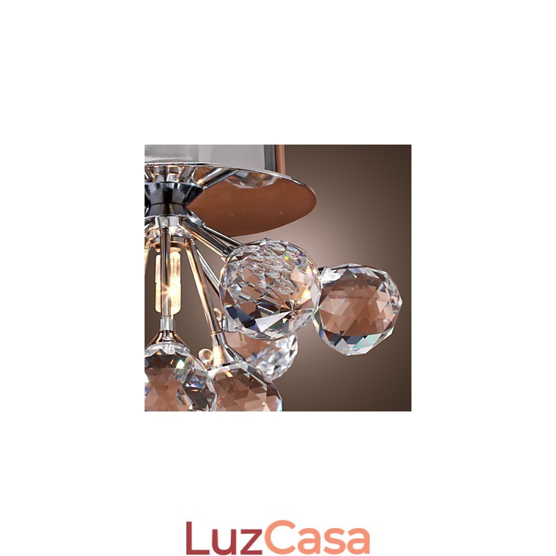 Mini estilo moderno e contemporâneo de cristal cromado metal embutido