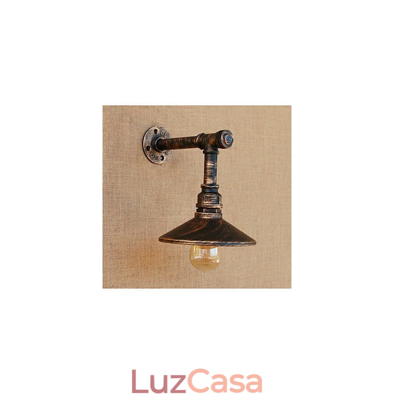 Luminária de parede rústica estilo country antique brass para iluminação ambiente