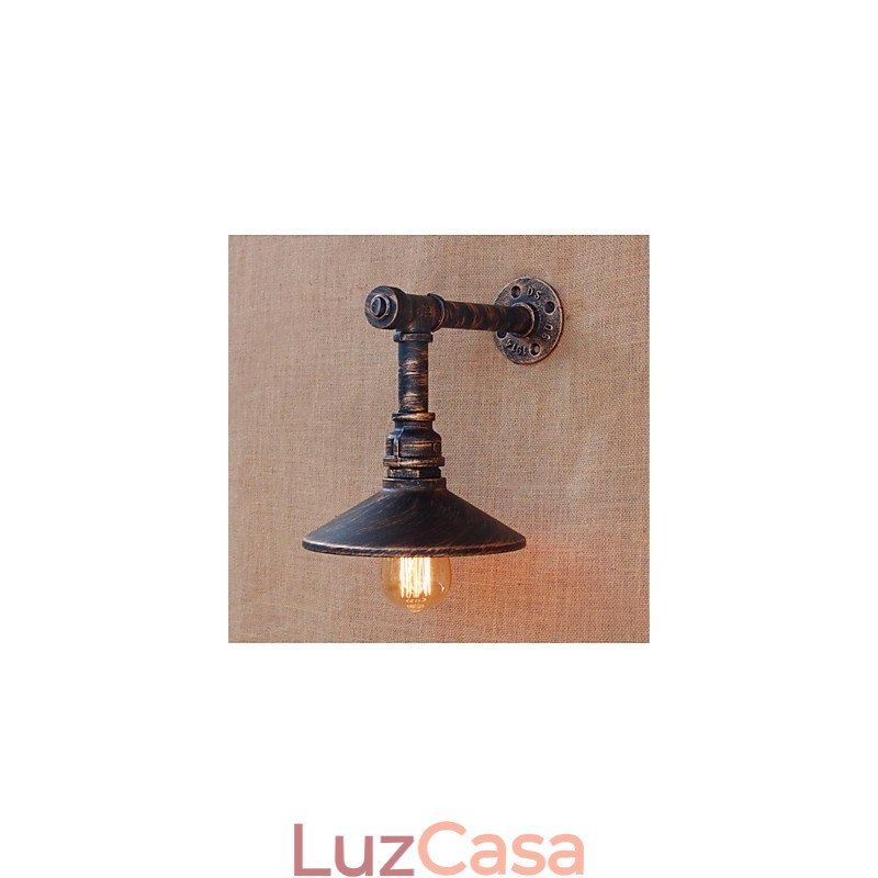 Luminária de parede rústica estilo country antique brass para iluminação ambiente