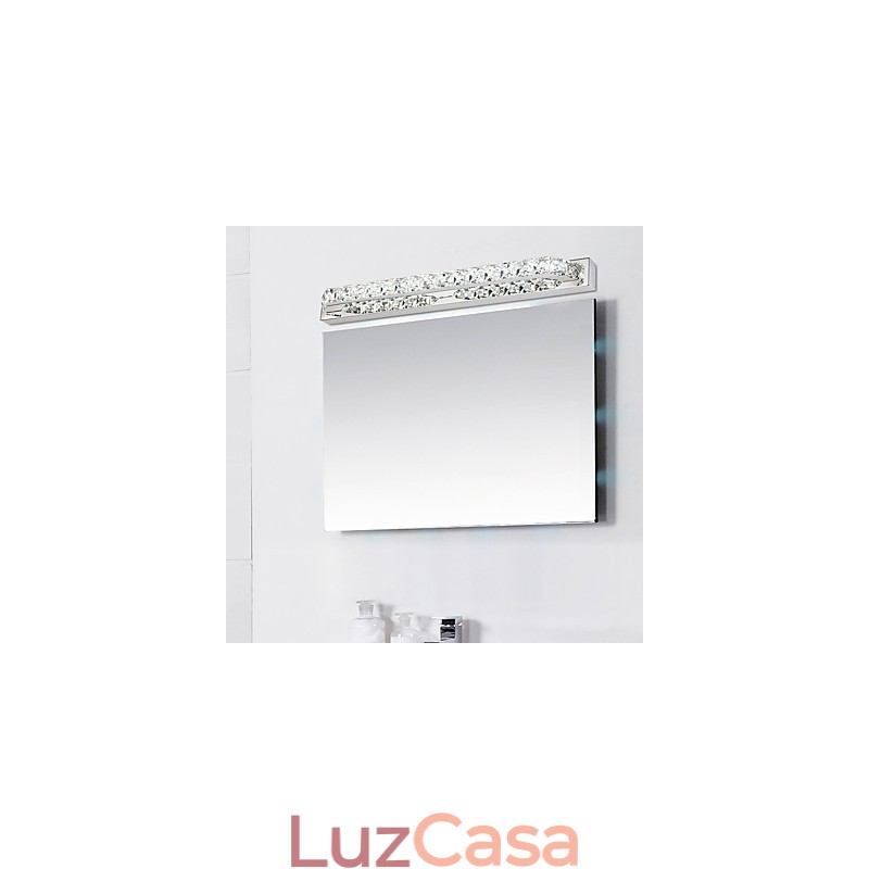 Lâmpada de espelho longa de alta qualidade, luzes de banheiro, metal e cristal, luz de parede