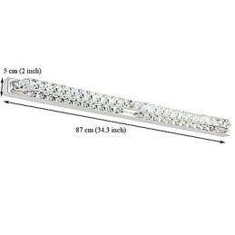 Lâmpada de espelho longa de alta qualidade, luzes de banheiro, metal e cristal, luz de parede