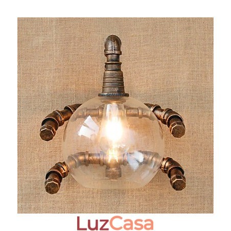 Luminária de parede rústica estilo country antique brass para iluminação ambiente