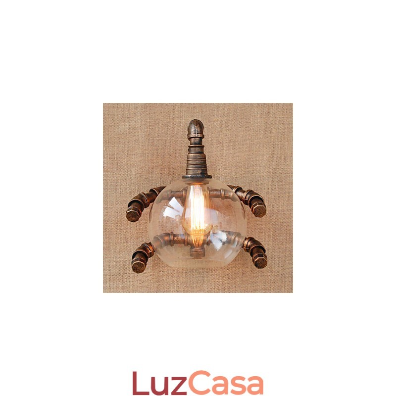 Luminária de parede rústica estilo country antique brass para iluminação ambiente