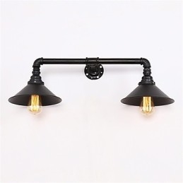 2 Cabeças Retro Industrial Tubo Luzes de Parede Simples Loft Preto Metal Sala de Jantar Cozinha Bar Café Decoração iluminação
