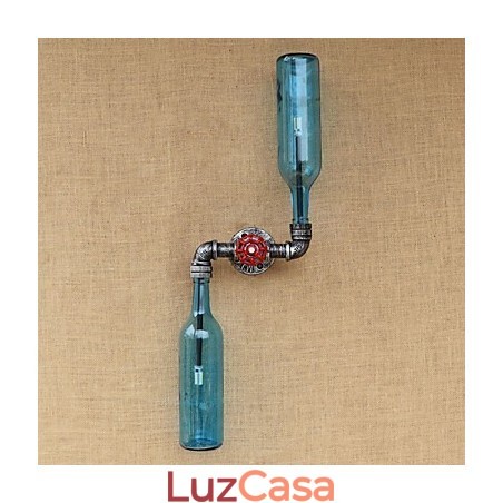 Luminária de parede para garrafa de tubo de ferro forjado Loft The Bottle Luminária de parede para garrafa de tubo de ferro forjado Loft The Bottle