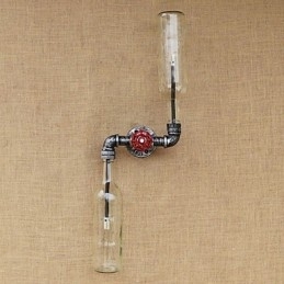 Luminária de parede para garrafa de tubo de ferro forjado Loft The Bottle