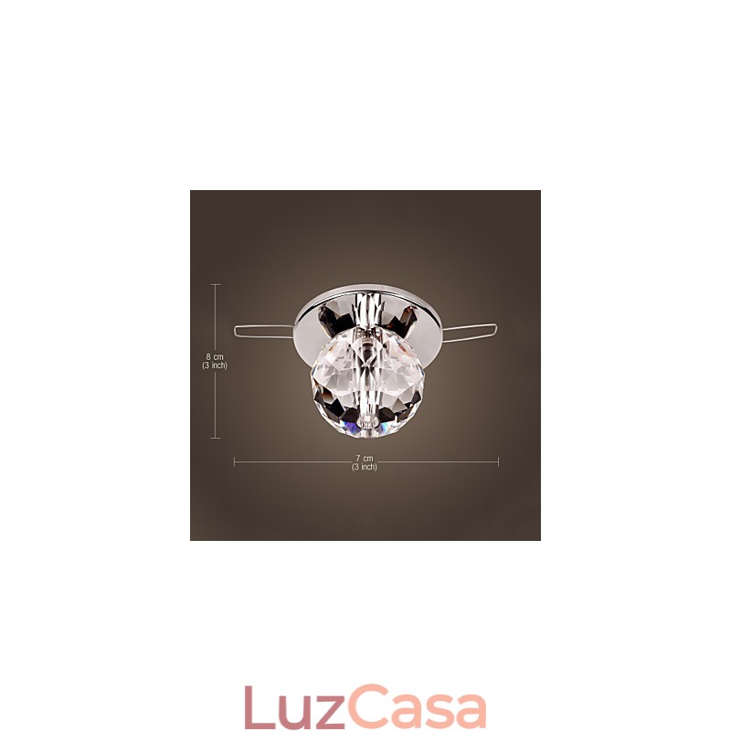 Mini estilo moderno e contemporâneo de cristal cromado metal embutido
