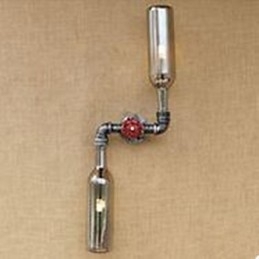 Luminária de parede para garrafa de tubo de ferro forjado Loft The Bottle