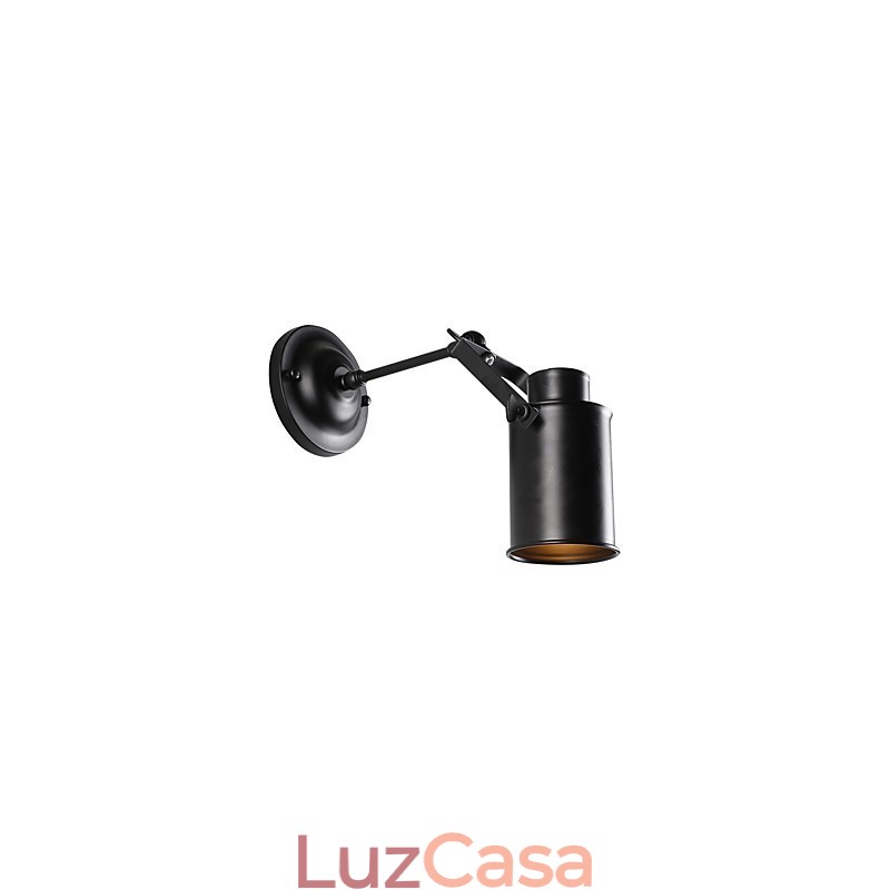 Luminária de parede vintage de metal preto para loft, sala de estar, sala de jantar, corredor, café, bares, luminária de parede