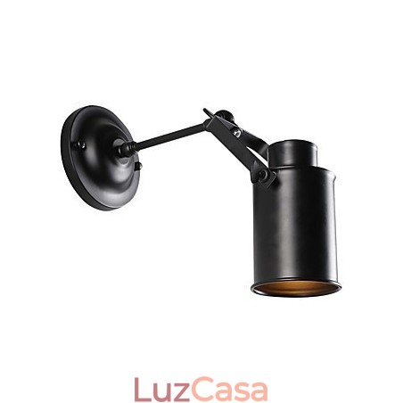 Luminária de parede vintage de metal preto para loft, sala de estar, sala de jantar, corredor, café, bares, luminária de parede