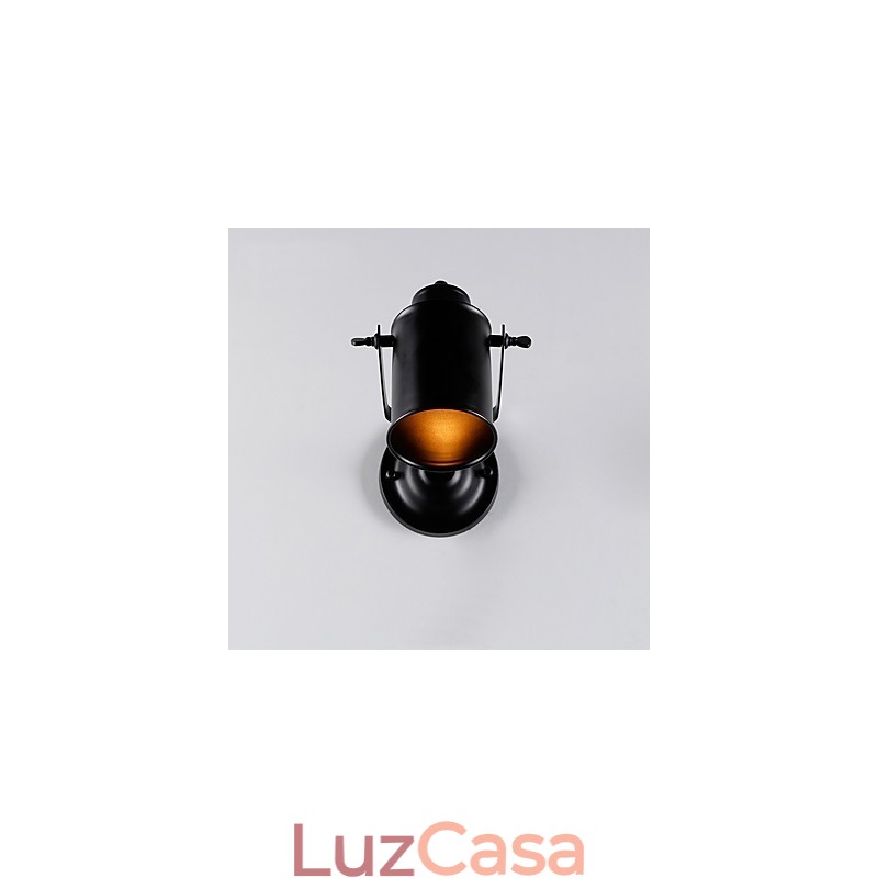 Luminária de parede vintage de metal preto para loft, sala de estar, sala de jantar, corredor, café, bares, luminária de parede