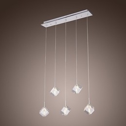 Luminária pendente moderna contemporânea de cristal cromado