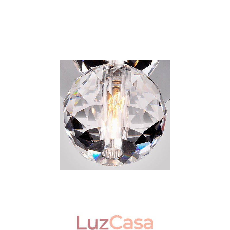 Mini estilo moderno e contemporâneo de cristal cromado metal embutido