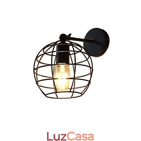 Luminária de parede de ferro redonda oca tijolos preto decoração americana sabre de luz lâmpada na parede Luminária de parede de ferro redonda oca tijolos preto decoração americana sabre de luz lâmpada na parede