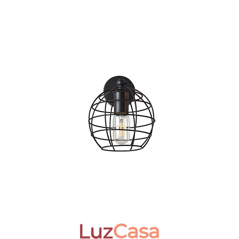 Luminária de parede de ferro redonda oca tijolos preto decoração americana sabre de luz lâmpada na parede