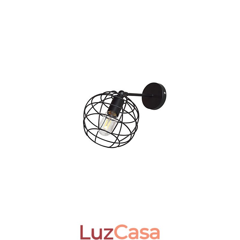 Luminária de parede de ferro redonda oca tijolos preto decoração americana sabre de luz lâmpada na parede
