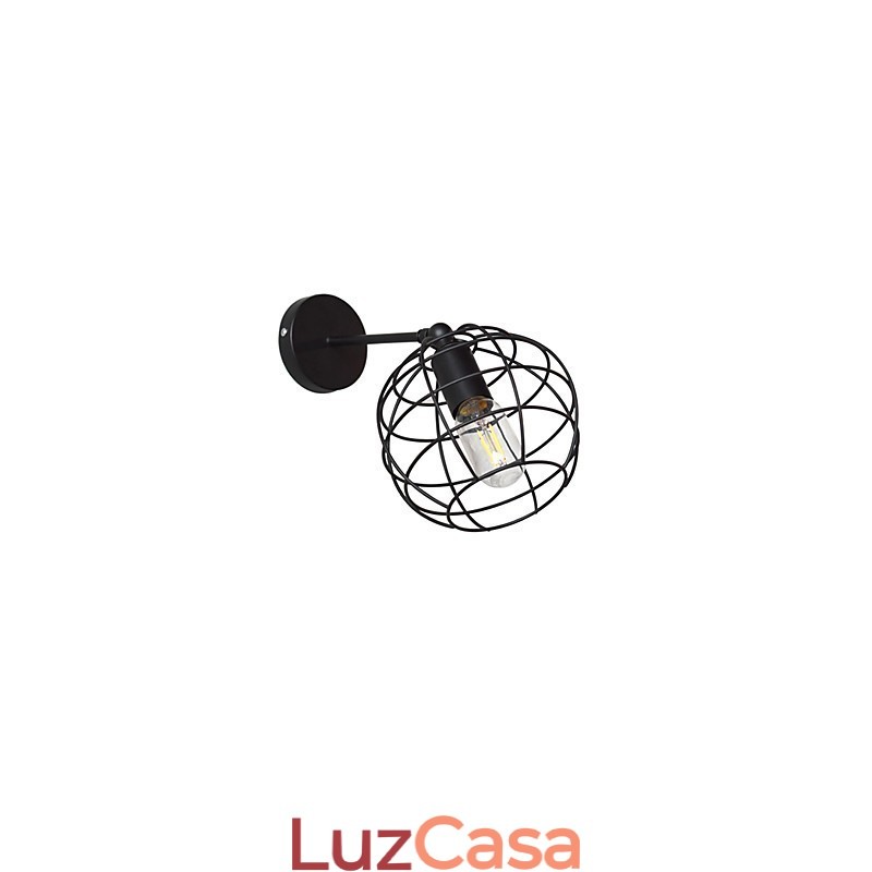 Luminária de parede de ferro redonda oca tijolos preto decoração americana sabre de luz lâmpada na parede