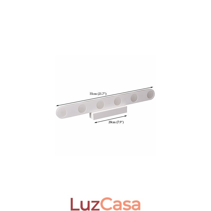 Luminária de parede moderna contemporânea integrada para iluminação de banheiro downlight