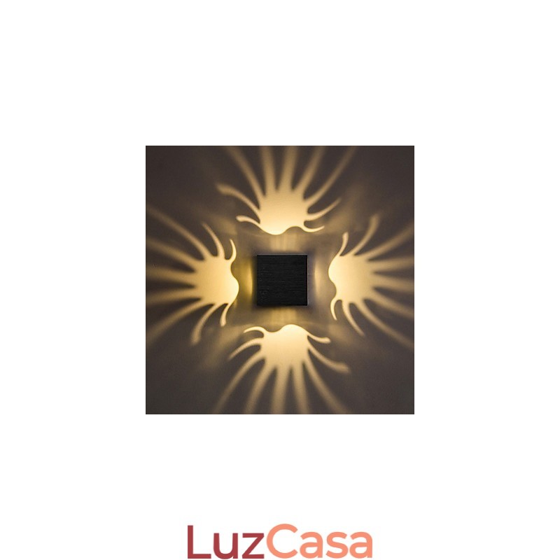 Luminária de parede de alumínio moderna com montagem embutida, decoração de parede
