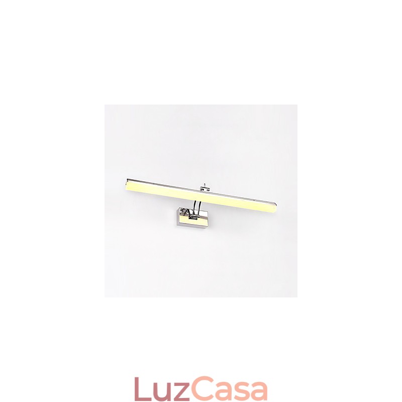 Recurso cromado moderno e contemporâneo integrado para iluminação de banheiro com luz ambiente Luz de parede