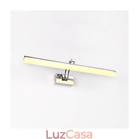 Recurso cromado moderno e contemporâneo integrado para iluminação de banheiro com luz ambiente Luz de parede