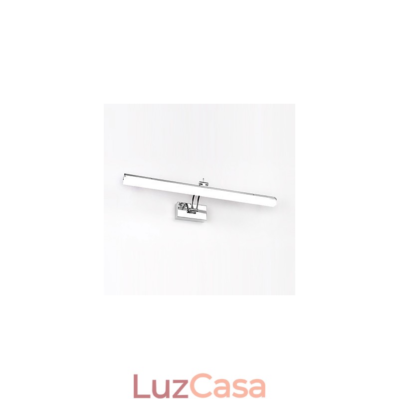 Recurso cromado moderno e contemporâneo integrado para iluminação de banheiro com luz ambiente Luz de parede