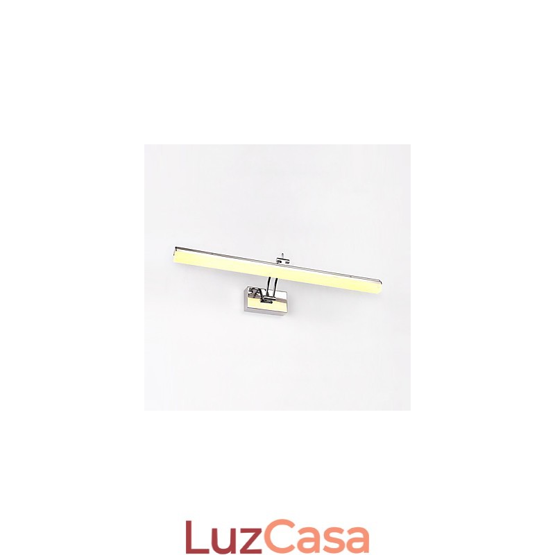 Recurso cromado moderno e contemporâneo integrado para iluminação de banheiro com luz ambiente Luz de parede