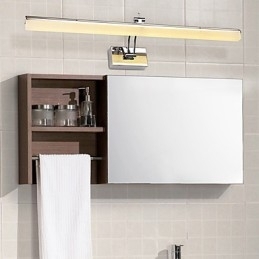 Recurso cromado moderno e contemporâneo integrado para iluminação de banheiro com luz ambiente Luz de parede