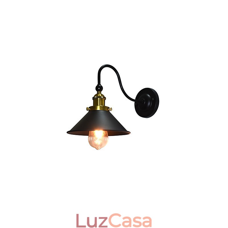 Luminária de parede Arandelas de parede Luminária de parede de ferro Lâmpada de parede sabre de luz preta muda na parede