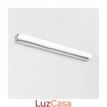 Recurso cromado moderno e contemporâneo integrado para iluminação de banheiro com luz ambiente Luz de parede