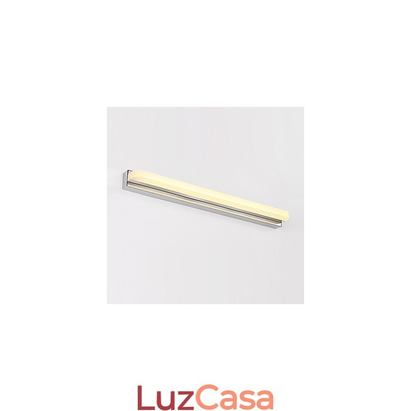 Recurso cromado moderno e contemporâneo integrado para iluminação de banheiro com luz ambiente Luz de parede