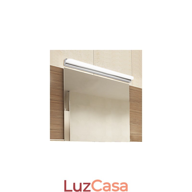 Recurso cromado moderno e contemporâneo integrado para iluminação de banheiro com luz ambiente Luz de parede