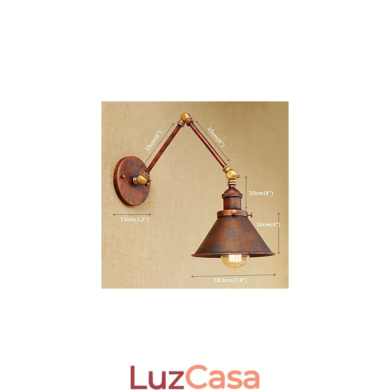 Luminária de parede industrial vintage de latão, luminária de parede, iluminação doméstica, decoração interna, luminária de parede