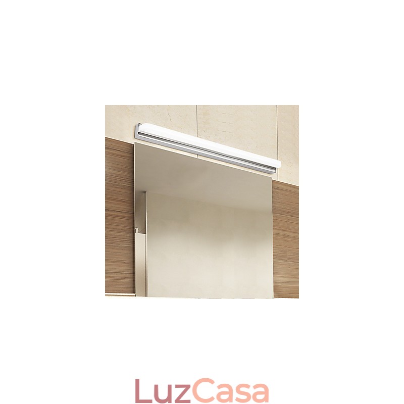 Recurso cromado moderno e contemporâneo integrado para iluminação de banheiro com luz ambiente Luz de parede