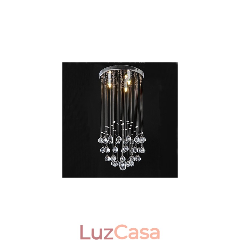 Montagem embutida tradicional clássica em metal cristal cromado